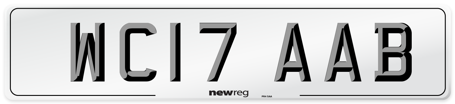 WC17 AAB Number Plate from New Reg